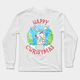 Christmas Chess Player Knight Rudolf The Reindeer Long Sleeve T-Shirt